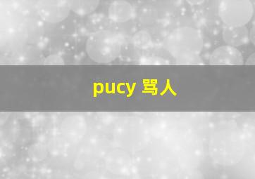 pucy 骂人